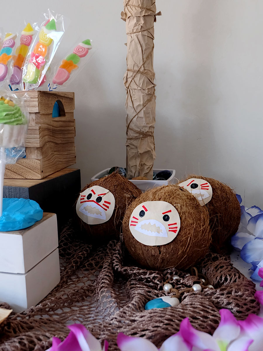 Moana Party Ideas: Kakamora Coconuts