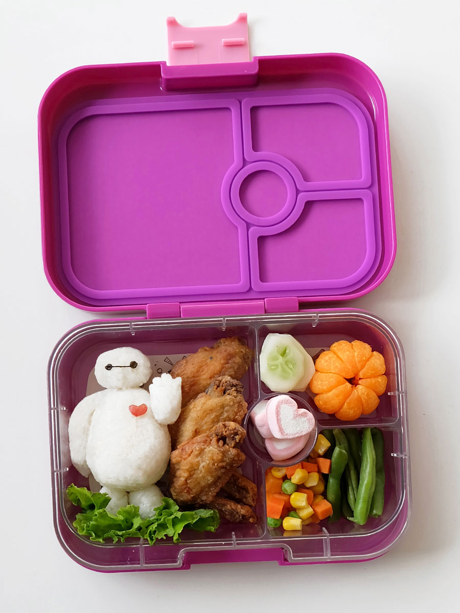 Baymax Bento Food Art inside Yumbox Panino