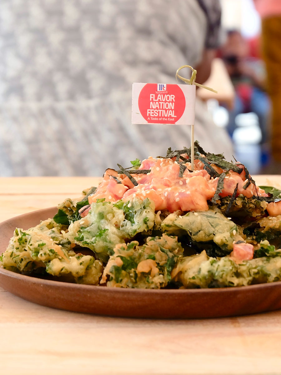 McCormick Flavor Nation Festival: Kale Tempura with Spicy Salmon and Tuna Salad by Mothers Who Brunch