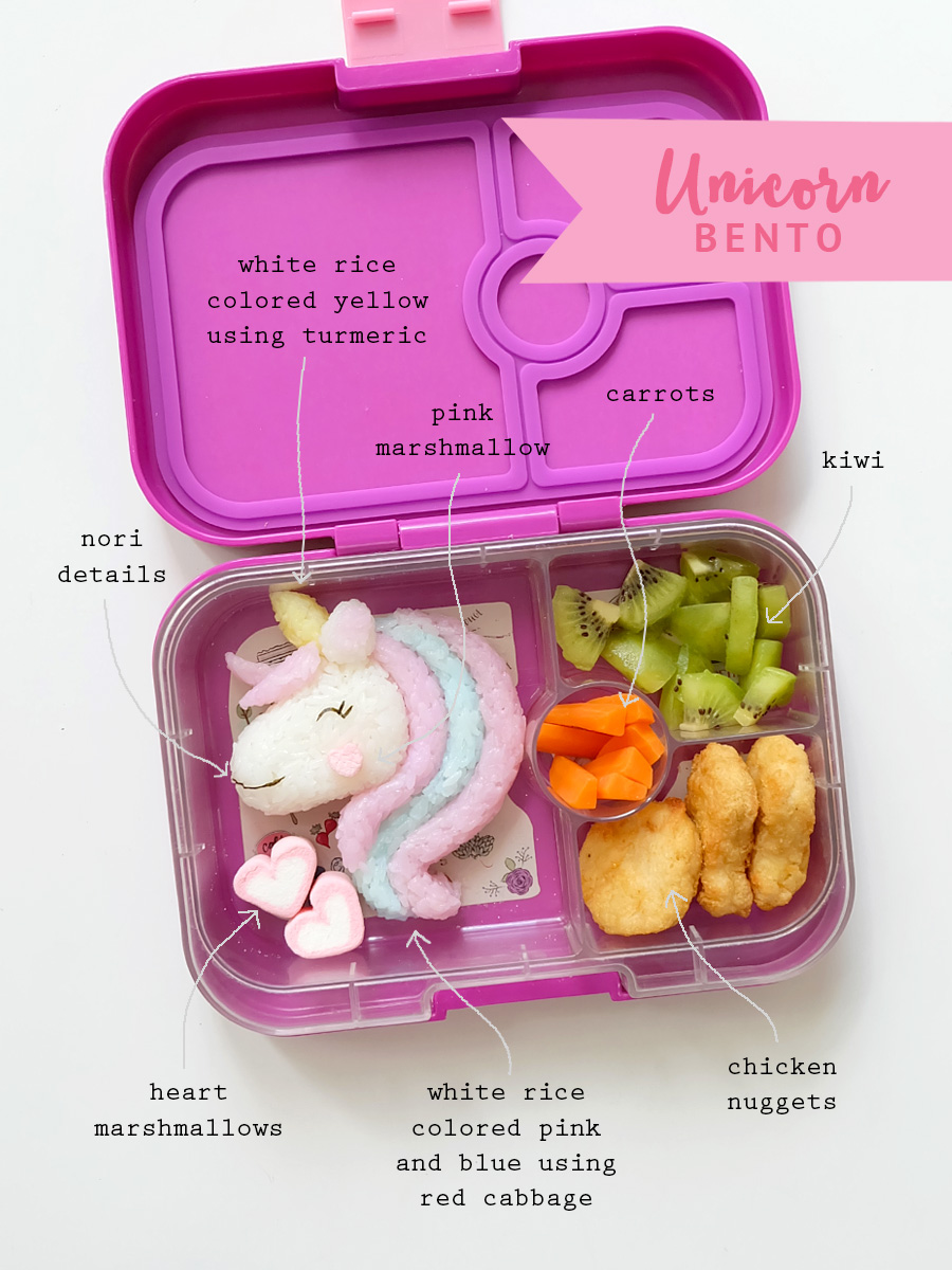 How to Make a Rainbow Unicorn Bento Lunch - Eats Amazing.