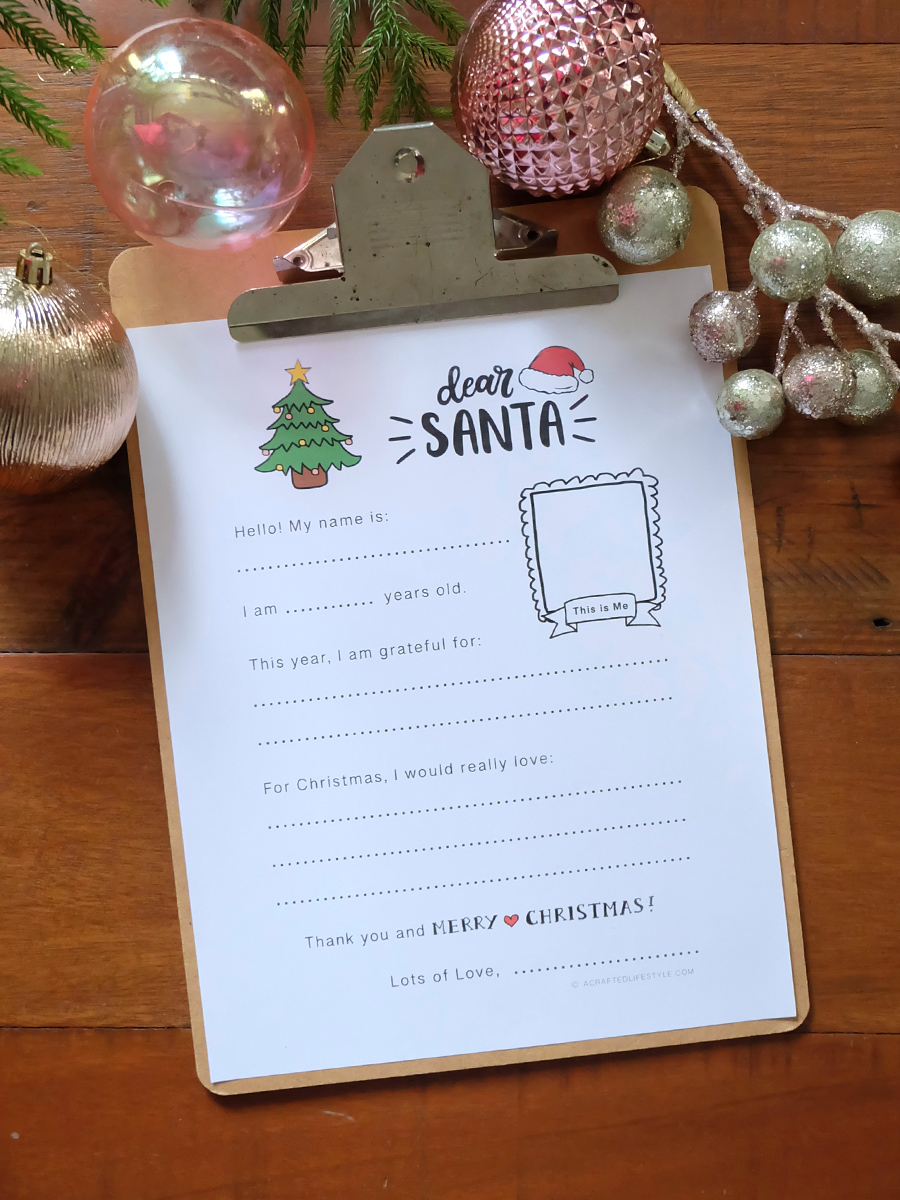 Free Printable Letter to Santa Version 2